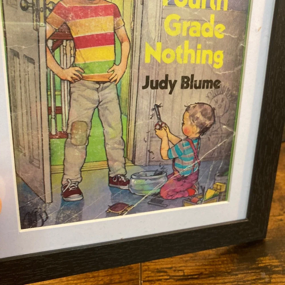 Judy Blume Fudge Tales of a Fourth Grade Nothing Framed Book Cover Art Vtg Decor